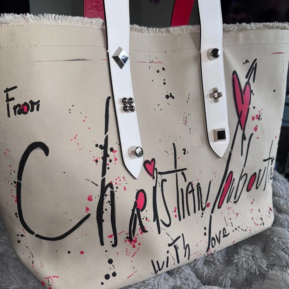 Christian Louboutin canvas frangibus tote - Picture 4 of 13